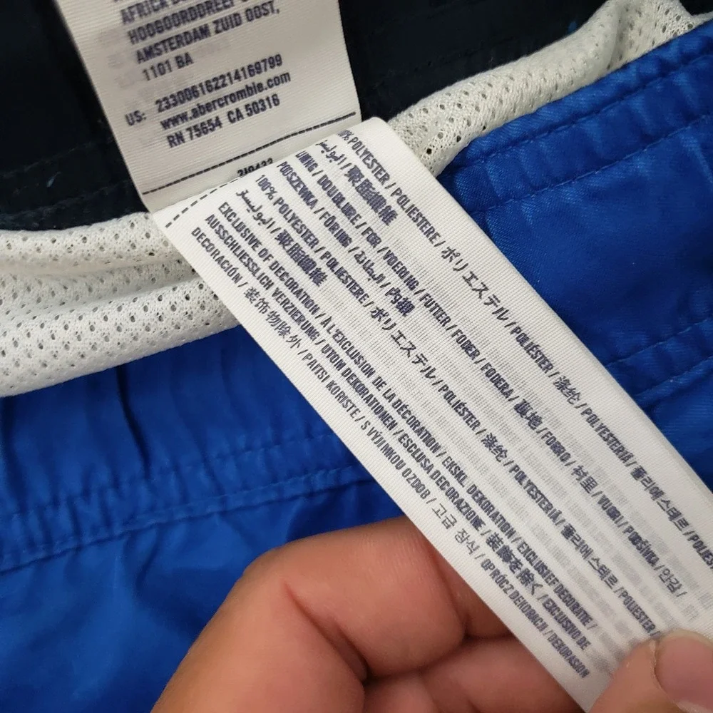Abercrombie Fitch Kids Swim Shorts Boys 15 16 Striped Board Trunks Mesh‎ Lined
